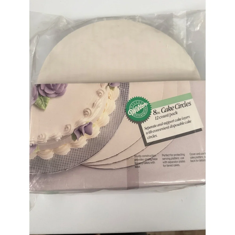 Wilton 8 inch Cake Circles 12 Count Pack White Corrugated Cardboard 2104-80